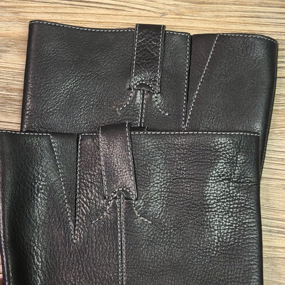 KORS Michael Kors Black Leather Wedge Boots 10 - Picture 13 of 14